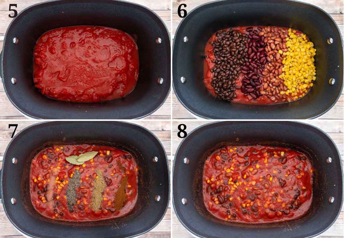Collage showing how to continue making recipe.