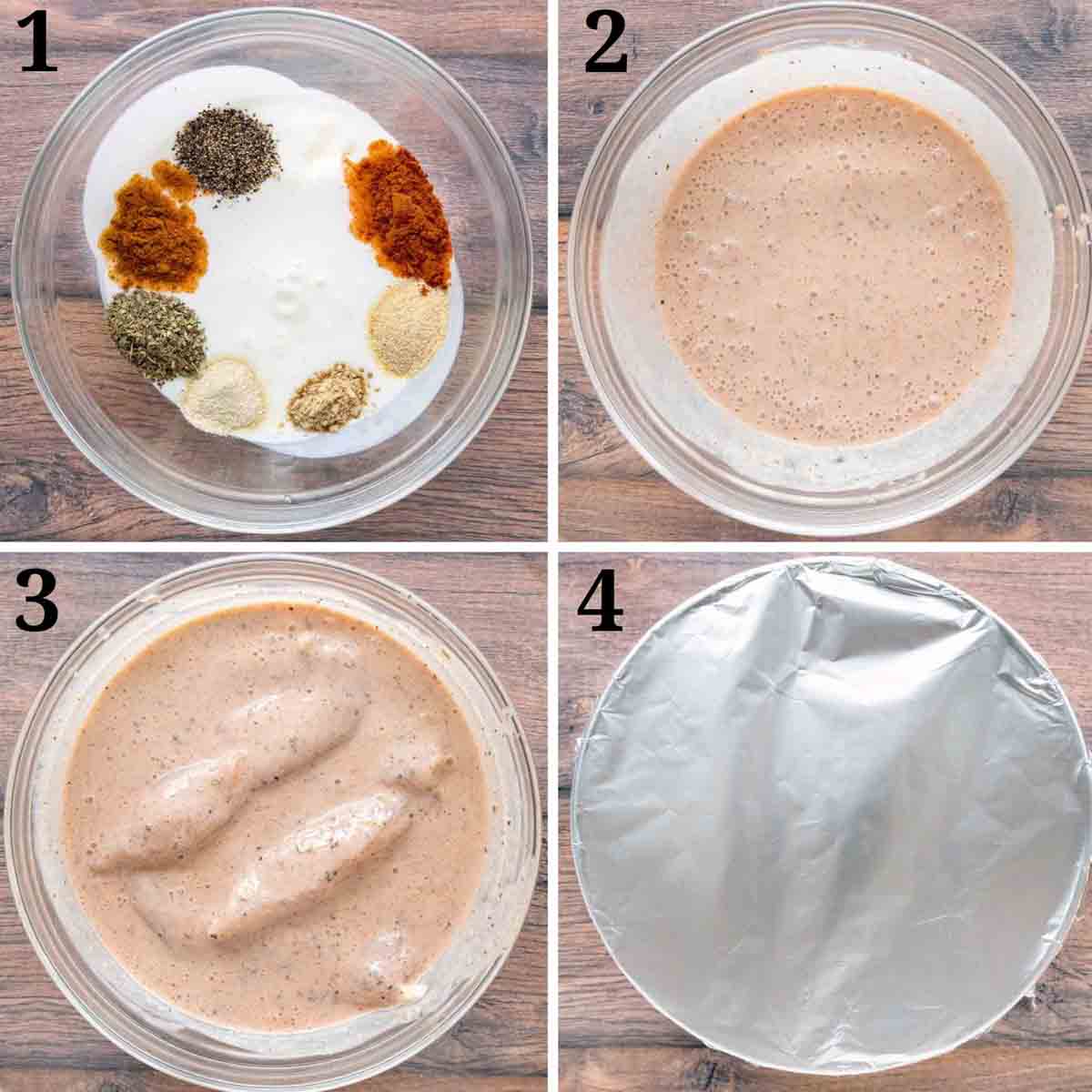 Collage showing how to begin to make recipe.