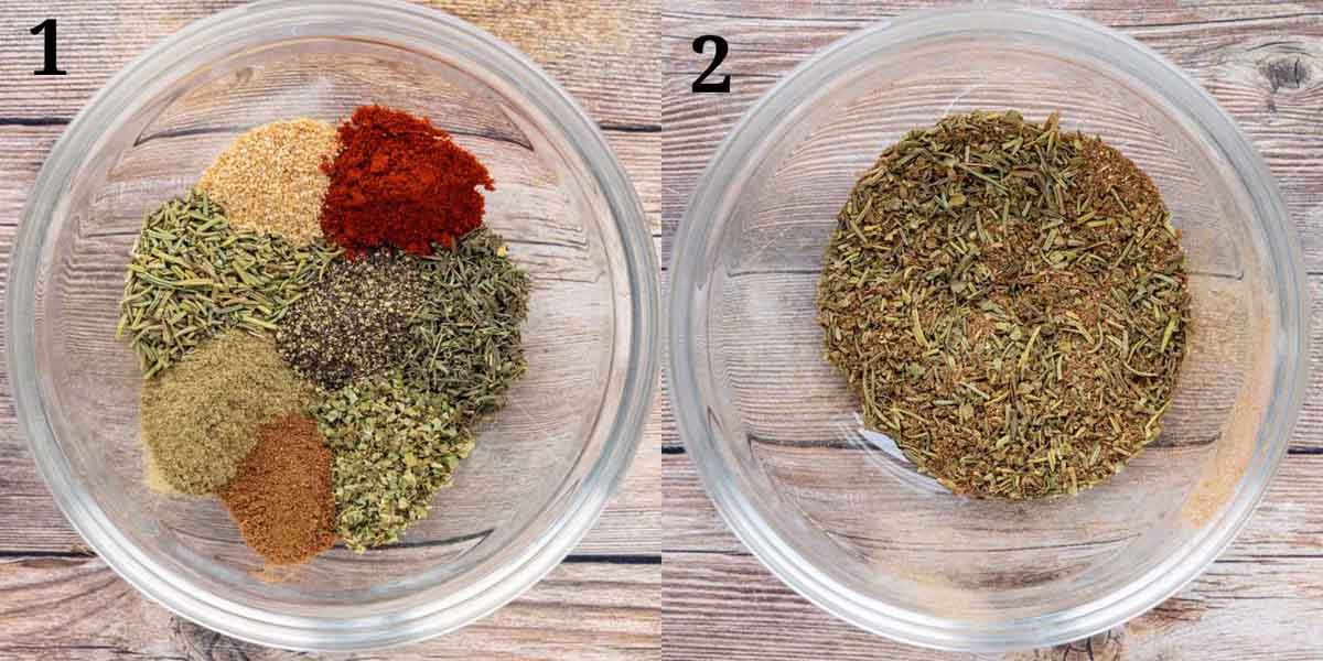 Collage showing how to prepare seasonings.
