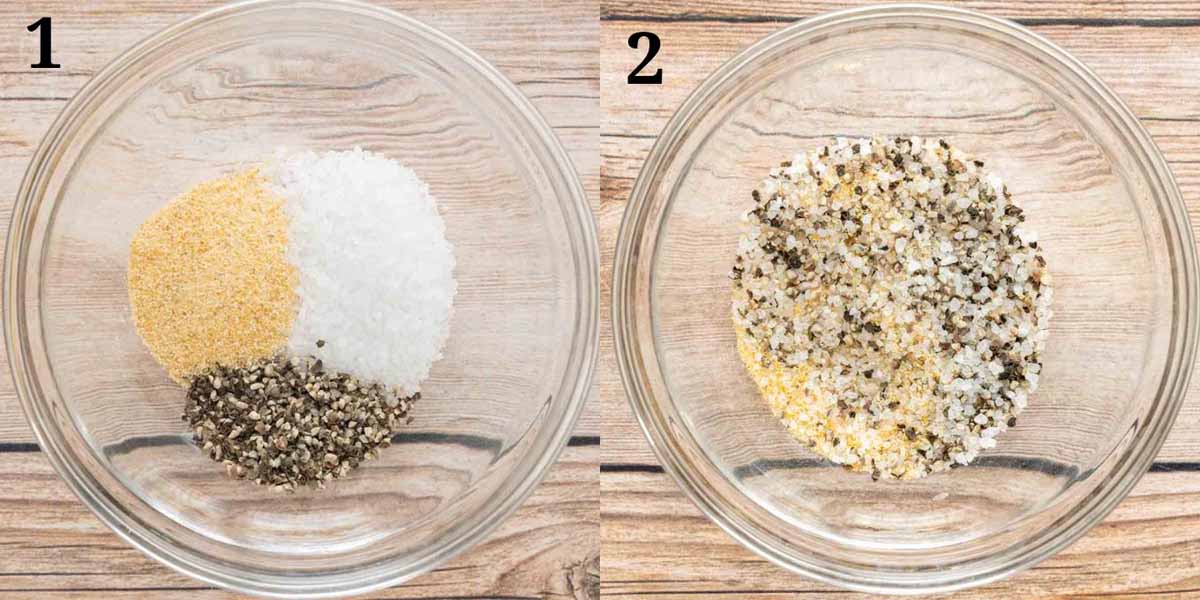 Collage showing how to prepare seasonings.
